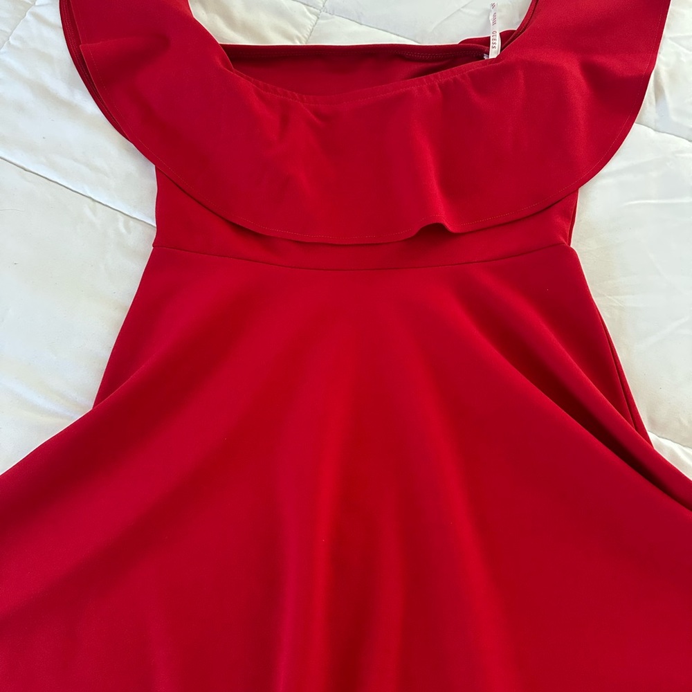GUESS: Red Ruffled Dress, Women M - Picture 5 of 6